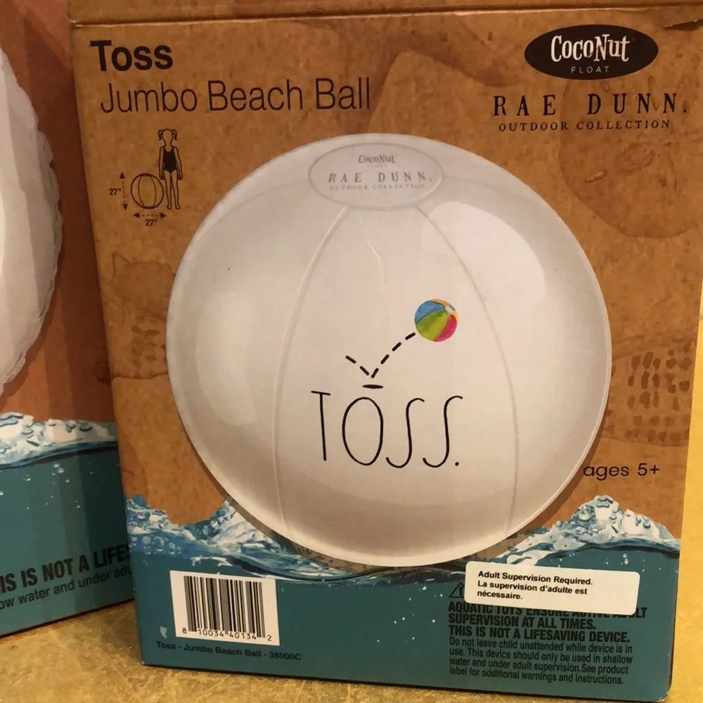 RAE DUNN RING FLOAT AND BEACH BALL. Swimming pool fun items. - Picture 2 of 8